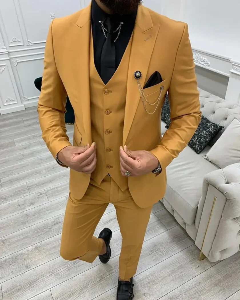 Dark Green Elegant Men Suits Smart Casual Slim Fit Blazers Hombre Business High Quality Custom 3 Piece Set Costume Homme - Image 3